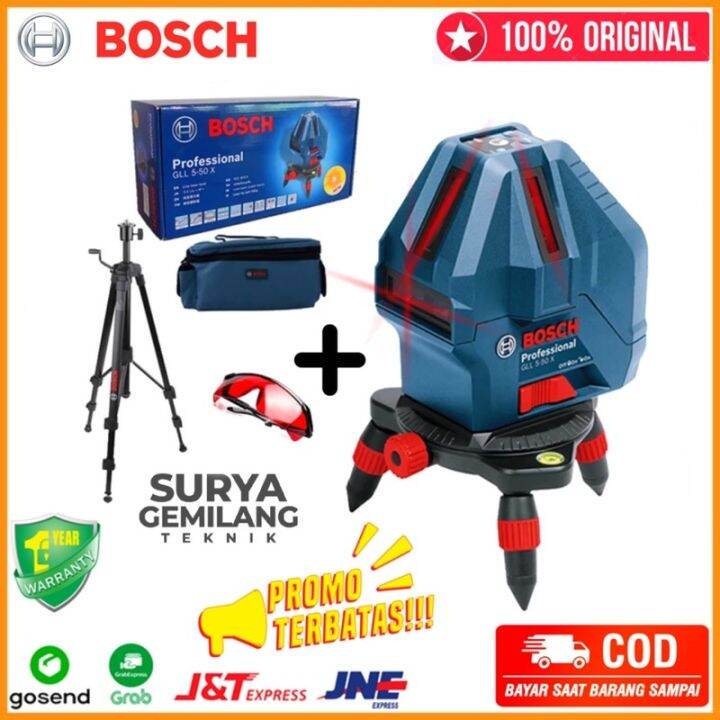 Bosch Laser Level GLL 550 X + BT 150 Kit / 550X BT150 5/8 Laser Garis Line Laser Level