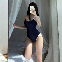 Costume Cosplay Girl School Kawaii Cut Low Temptation Uniform Bikini One-Piece Bodysuit Crotch Open Lingerie Sexy Women Porn