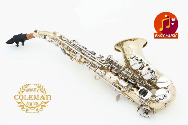 แซกโซโฟน-saxophone-curved-soprano-coleman-cl-333s-clear-lacquered-nickel-keys