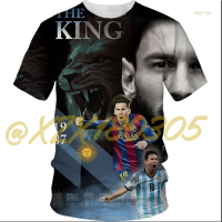 New！2023！Lionel Messi 3D mencetak T-shirt leher bulat, fashion musim panas, 16 potongan untuk pria dan wanita. High quality products （Freeprinting of names）