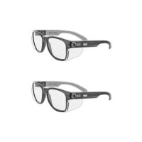 Magid Glove &amp; Safety MAGID Y50BKAFC Iconic Y50 Design Series Safety Glasses with Side Shields | ANSI Z87+ Performance, Scratch &amp; Fog Resistant, Comfortable &amp; Stylish, Cloth Case Included, Clear Lens (2 Pair) Black Frame With Clear Lens 2 Pair