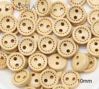 100pcs/lot 10mm Natural Wood Round Buttons 2Holes Flatback Handmade Button Shirt DIY Craft Home Sewing Supplies(ss-5000)