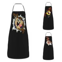 Custom Bib Tasmanian Devil Aprons for Men Women Unisex Adult Chef Kitchen Cooking Taz Cartoon Tablier Cuisine Painting Aprons