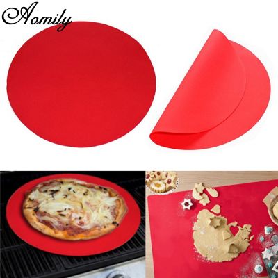 [hot]♦♞  Aomily Round Silicone Baking 30cm Oven Pizza Sheet Microwave Pastry Resistance Bakeware