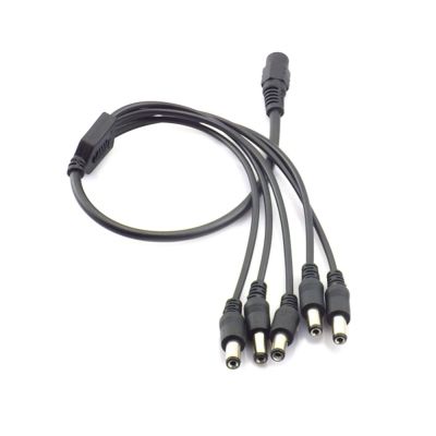 ；【‘； 5.5Mm*2.1Mm 1 Female To 5 Male DC Power Jack Adapter 5 Way Splitter Plug Connector Cable Supply For CCTV Camera Led Strip Light