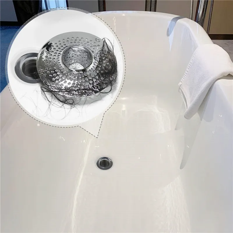 Shower Drain Hair Catcher Sink Strainer - 2 Pcs Tub Drain Hair Catcher,bathtub  Hair Catcher For Drain,hair Stopper For Shower Drain,stainless Steel Ga