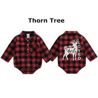 Thorn Tree เด็กทารกชายแรกเกิดหญิงเสื้อผ้าฤดูหนาวเสื้อตาหมากรุกแขนยาวชุดรอมเปอร์