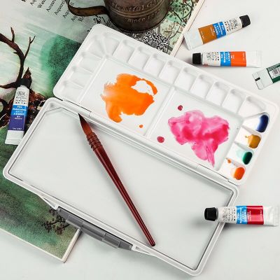 33-grid Watercolor Color Box Moisturizing Portable Large-capacity Paint Box Flip-top Folding Gouache Acrylic Paint Art Supplies