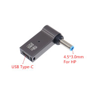 65W 90W Type-C Female to 4.5x3.0mm Male PD Charger Connector USB Type C