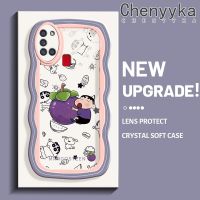 Chenyyyka เคส A21s ปลอกสำหรับ Samsung ลายการ์ตูนน่ารักสีเทียน Shin-Chan เคสโทรศัพท์โปร่งใสกันกระแทกนิ่มปลอกซิลิโคนป้องกันเลนส์กล้องเคสใส