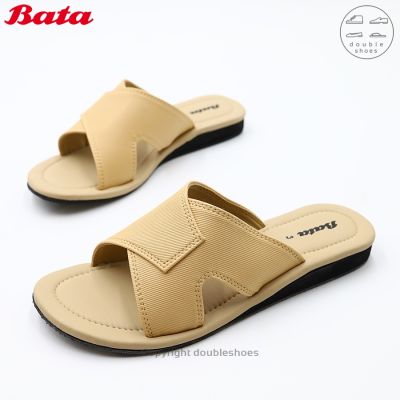 BATA รองเท้าแตะผู้หญิง แบบสวม ยกส้น (สีดำ/สีเบจ) ไซส์ 3-7 (36-40) รุ่น 561-6250,561-8250