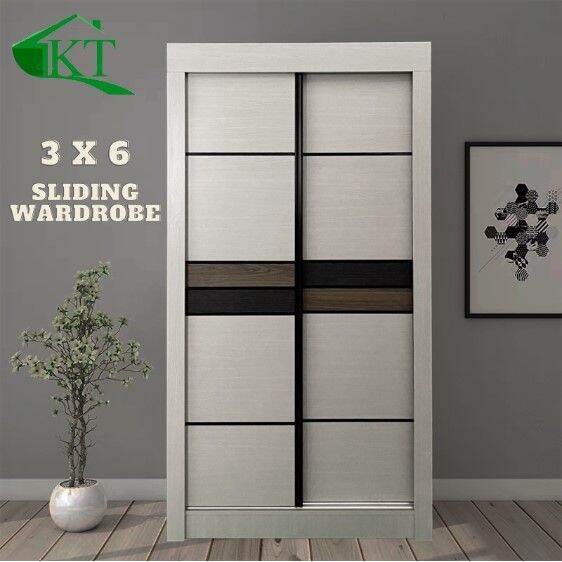 3 Ft Sliding Wardrobe 3 Kaki Almari Baju Sliding Door 2 Sliding Doors