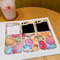 เคสโทรศัพท์ลายดอกไม้3มิติกันกระแทกน่ารักปลอกสำหรับ Samsung Galaxy Z Flip 5กันตก IMD Samsung Z Flip5 Flip Z 5เคสโทรศัพท์ป้องกัน