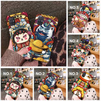 Casing หรับ OPPO F5 A73 F7 F9 Pro A7X F11 F17 F19 A74 A95 Pro Find X3 Pro Lite Neo R9 R9s F1 Plus A76 Reno 7 7Z 6Z MA25 Harajuku Chinese Style Cat Pattern Phone เคสโทรศัพท์