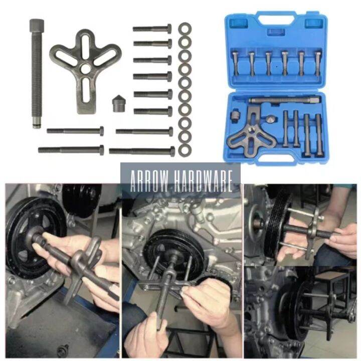 46-Piece Harmonic Balancer & Pulley Puller Tool Kit | For Steering Wheels, Flywheels, Crankshaft Gears | Topcn-autoparts