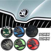 80mm 90mm ABS Emblem For Skoda Fabia 1 2 Octavia a7 RS Superb Rapid Yeti Karoq Vision Car Head Front Rear Boot Tailgate Sticker