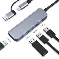 Usb-C แท่นวางมือถือ Usb-C ฮับสำหรับย้ายข้อมูลความเร็วสูง4-พอร์ต Usb-C ศูนย์กลางสำหรับ Macbook ปลั๊กแอนด์เพลย์แท่นวางมือถือถ่ายโอนข้อมูลที่เข้ากันได้กับแฟลชไดรฟ์5Gbps Usb3.0/ประเภท-C