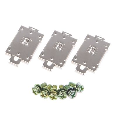 3 Pcs Single Phase SSR 35mm DIN Rail Fixed Solid State Relay Clip Clamp w./ 6 Mounting Screws Drop Ship Support Electrical Circuitry Parts
