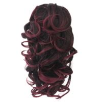 Soowee 8 Colors Short Curly Hairpiece Synthetic Hair Blonde Burgundy Clip In Hair Extension Little Pony Tail Claw Ponytails Wig  Hair Extensions  Pads