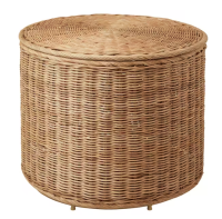 Stool pouffe with storage, handmade rattan , Diameter: 50 cm.,Height: 41 cm.,Max. weight: 100 kg.