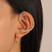 【YF】 WANZHI 2022 New Gold Plated Snake Shape Zircon Clip Earrings Vintage Punk Geometric Animal Earring for Women Trend Party Jewelry