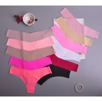 ；【‘；- Hot Silk  Women Thongs G String Seamless Panties Female Underwear Tanga Panties Low-Rise Lingerie Panty Intimates 3Pcs Ac125