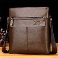 ۩♞ Factory direct selling mens bag genuine leather texture business casual Messenger bag small hanging bag vertical fashion shoulder bag trendy mens bag