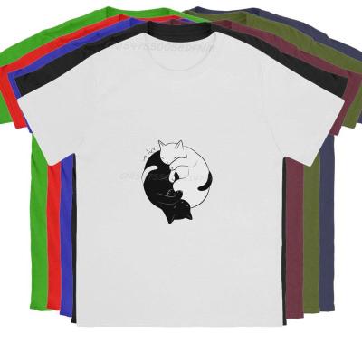 Eternal Cat Love T-Shirts Men Cat Cute Animal Vintage Cotton Tee Shirt Camisas Men T Shirts T-shirts Printing Kawaii Clothes