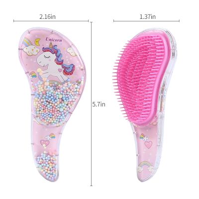 Cartoon Comb Anti-static Massage Unicorn Hair Brushes Tangle Detangle Shower Hairbrush Accessories Pink