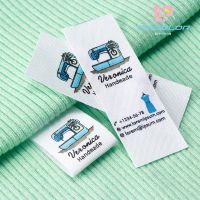 【LZ】✚◘№  Marca personalizada Orgânica Cotton Webbing Label Etiqueta de vestuário personalizado logotipo ou etiqueta de costura do texto 25x70mm 10-100 Pcs Novo