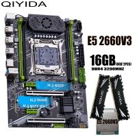 QIYIDA X99ชุดวงจรหลัก Xeon E5 V3 2ชิ้น * 8Gb = 16GB 3200MHz DDR4 4-Channel SATA 3.0 Nvme A99 E5 M.2