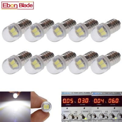 【CW】10Pcs 3V 6V DC E10 1447 LED 5630 2 SMD Screw Led Bulb Light Lamp For Torch Bike Bicycle Lights Xenon White