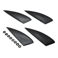 4pcs Surfing Fins Black Kiteboard Fin Replacement with 8pcs Rubber Washers Surfing Accessories 48x134mm