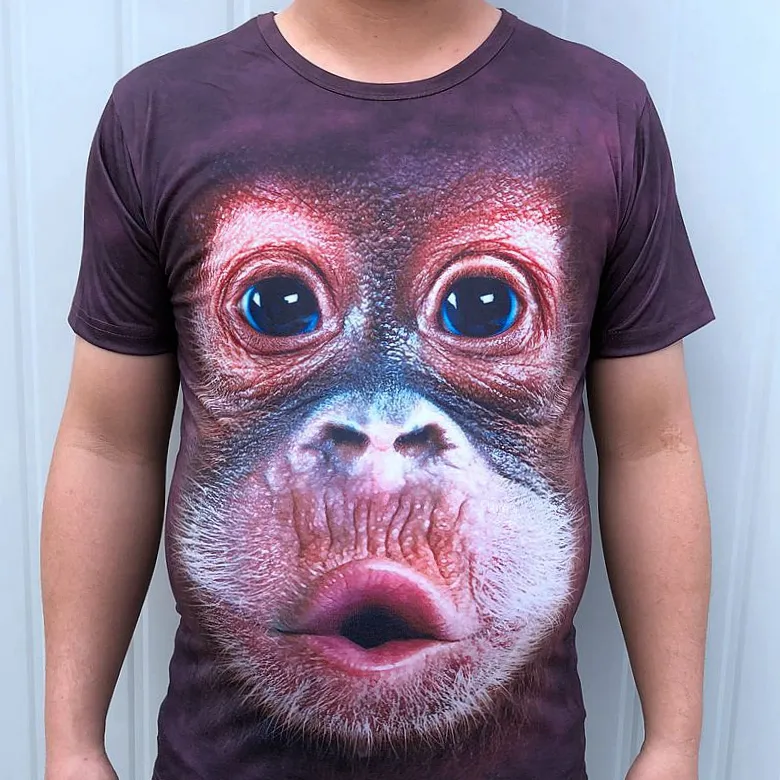 Monkey Stomach Funny Meme Cool Trending Viral Video T-Shirt S-5XL