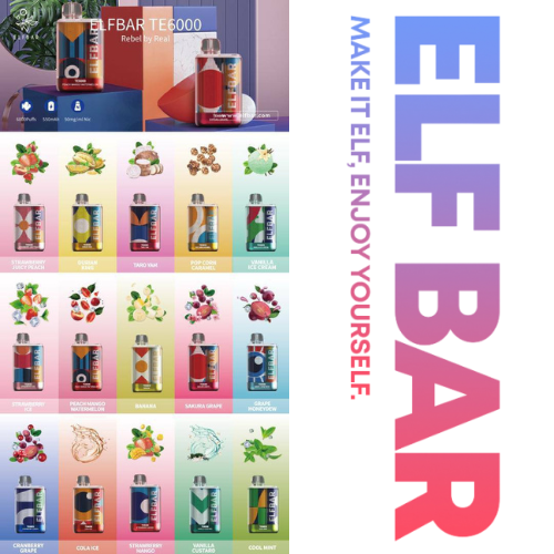 [Lelong] ELFBAR TE6000 Puffs Disposable Pod Popcorn Caramel / Taro Yam / Banana / Cola Ice Lazada
