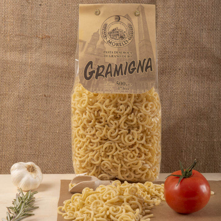 morelli-gramigna-pasta-with-durum-wheat-semolina-มอเรลลี่-พาสต้าเส้นกรามิญญ่า-500g