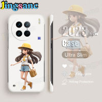 Jingsanc เคสลายการ์ตูนแบบไร้ขอบสำหรับ VIVO X90 Pro 5G/VIVO X90 5G บางพิเศษสีด้านเคสโทรศัพท์เด็กสาวสวยพีซีฝาหลังป้องกันการกระแทก Vivo X90 Pro 5G /Vivo X90 5G