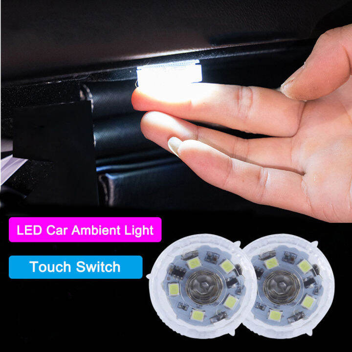 Car Interior Touch LED Light Ambient Light Mini Reading Lamp Auto Touch Night Light Car Roof