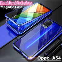 ปลอก Hp Oppo A54 OppoA54 54 4G กระจกสองด้าน Flip เคสโทรศัพท์แม่เหล็กแม่เหล็กกันชนโลหะเต็ม360 ° ป้องกันเคสแข็งฝาพับ
