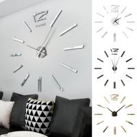 Wall Sticker Mini DIY Mirror Surface Clock Sticker Mute Wall Clock 3D Wall Watch Living Room Home Office Decor Christmas Gift Wall Stickers  Decals