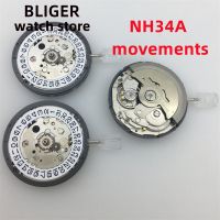 【YF】 BLIGER New NH34 Automatic Mechanical Movement GMT 24 Hours Hands Japan Original Parts NH34A Date at 3.0 High Accuracy Mechanism