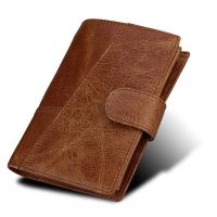 ZZOOI Top Quality Men Wallet Cowhide Genuine Leather Wallets Coin Purse Clutch Hasp Card Holder Retro Short Wallet
