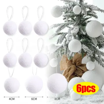 10/8/6/4cm White Christmas Balls Ornament for Tree 6Pcs Shatterproof PE Foam  Christmas Tree Ornament Xmas Ball Decorations - AliExpress