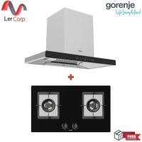 [0% 10 เดือน] (Gorenje) เครื่องดูดควัน PWHT94XGB + เตาแก๊ส 2 หัว GTW722B-TH