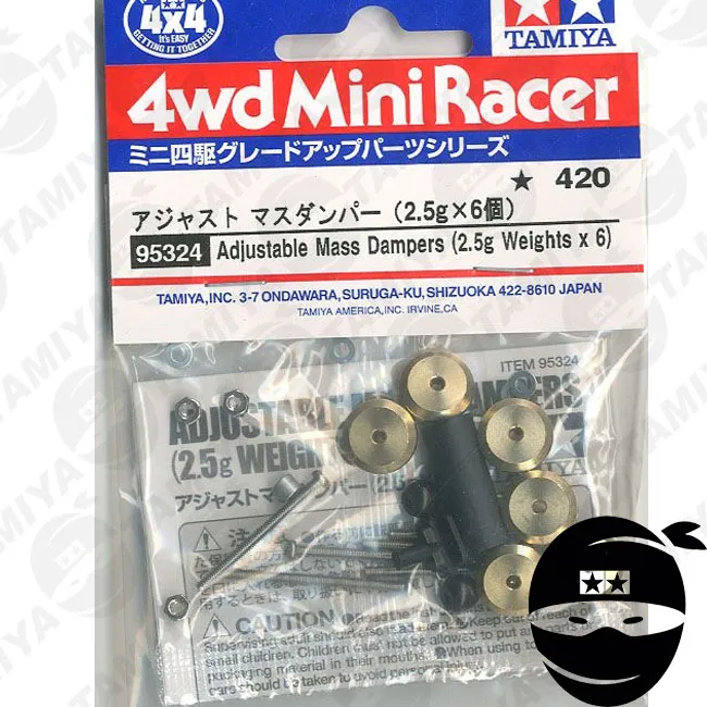 Tamiya mini 4wd 95324 Adjustable Mass Damper Gold nips 2.5g Weights x