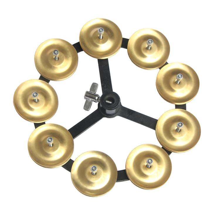 MoonEmbassy HiHat Tambourine With Steel Brass Jingles Jazz Drum Set