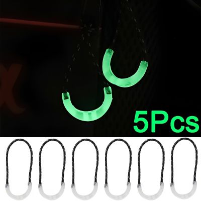 ♂☇♕ 5/1Pcs Luminous Zipper Pull U Type PVC Silicone Zippers Tail Rope Zips Repair Kit Bags Clothes Jacket DIY Sewing Accessories