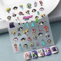 【LZ】✿❈  1PCS New Cute Cartoon Little Girl Nail Sticker Nail Art Accessories Disney Anime Bear Cat 5D Adhesive Sticker Nail Decorations