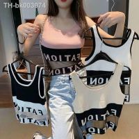 ஐ❇▥ Women 39;s Cotton Underwear Tube Top Sexy Letter Top Fashion Mesh Tank Up Female Sports Bra Women 39;s Suspender Color Contrast Top