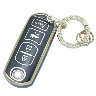 for Mazda Smart Key Fob Cover Keyless Entry Remote Protector Case Compatible with Mazda 2 3 6 CX3 CX4 CX5 CX7 CX9 Atenza Axela MX5 Miata (4 Buttons)